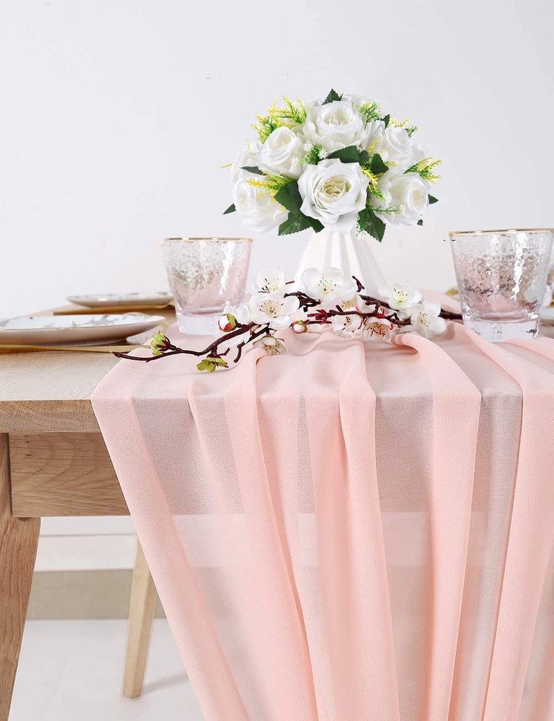 LANLONG 2 PCS Fake Flower Ball Arrangement Bouquet, 15 Heads Plastic Roses with Base, Artificial Flower for Wedding Bouquets Centerpieces Party Valentine's Day Home Decor - Image 3